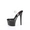 Pleaser - PASSION708 Sandale à bride à la cheville, Pole dance chaussures - Noir/Transparent Product image